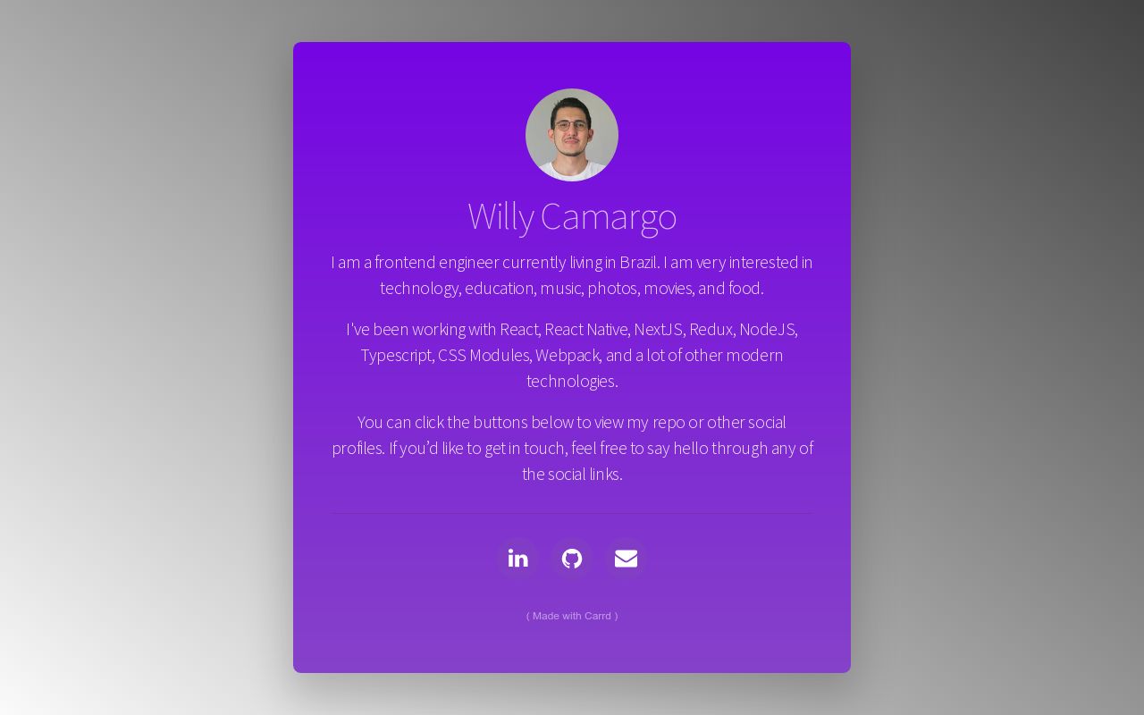 Carrd profile picture for @willy